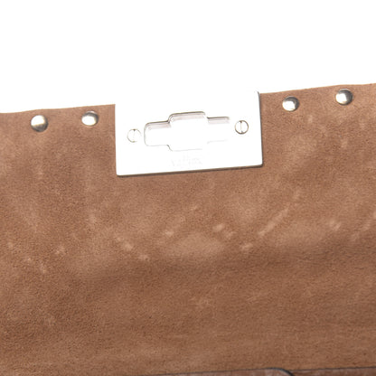 Valentino Garavani Grained Calfskin Beaded Rockstud Spike Wallet on Chain Light Cuir 9 of 11