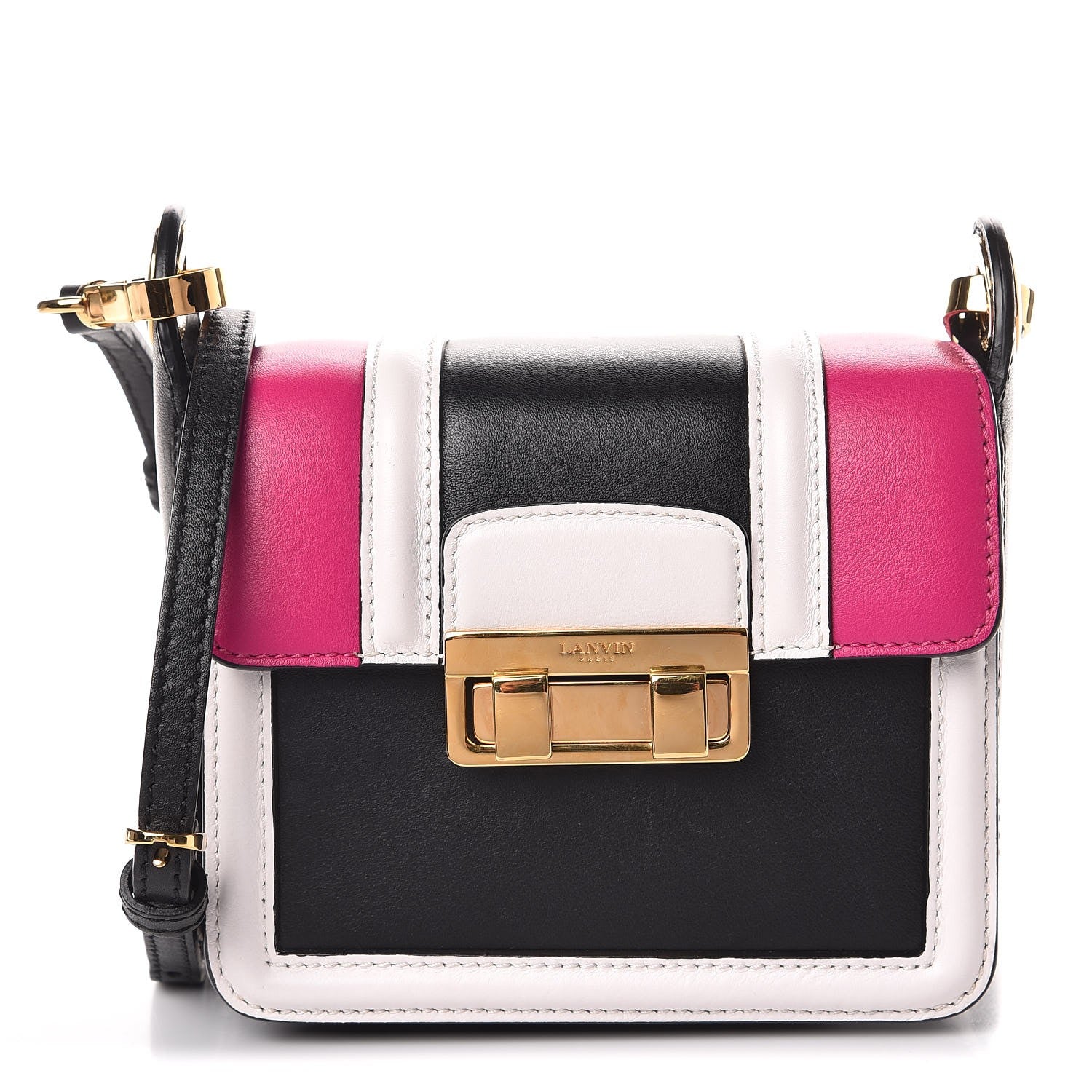 Lanvin Calfskin Mini Jiji Crossbody Bag Black Mulitoclor 1 of 6