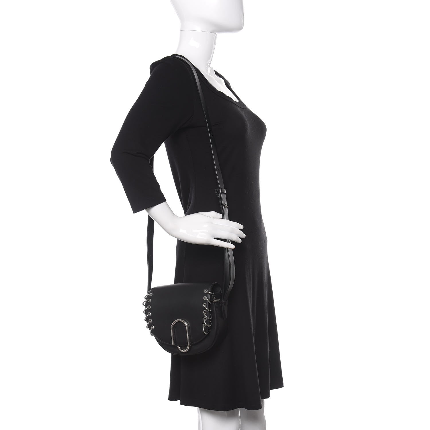 3.1 Phillip Lim 3.1 Calfskin Alix Rings Saddle Crossbody Bag Black 2 of 11