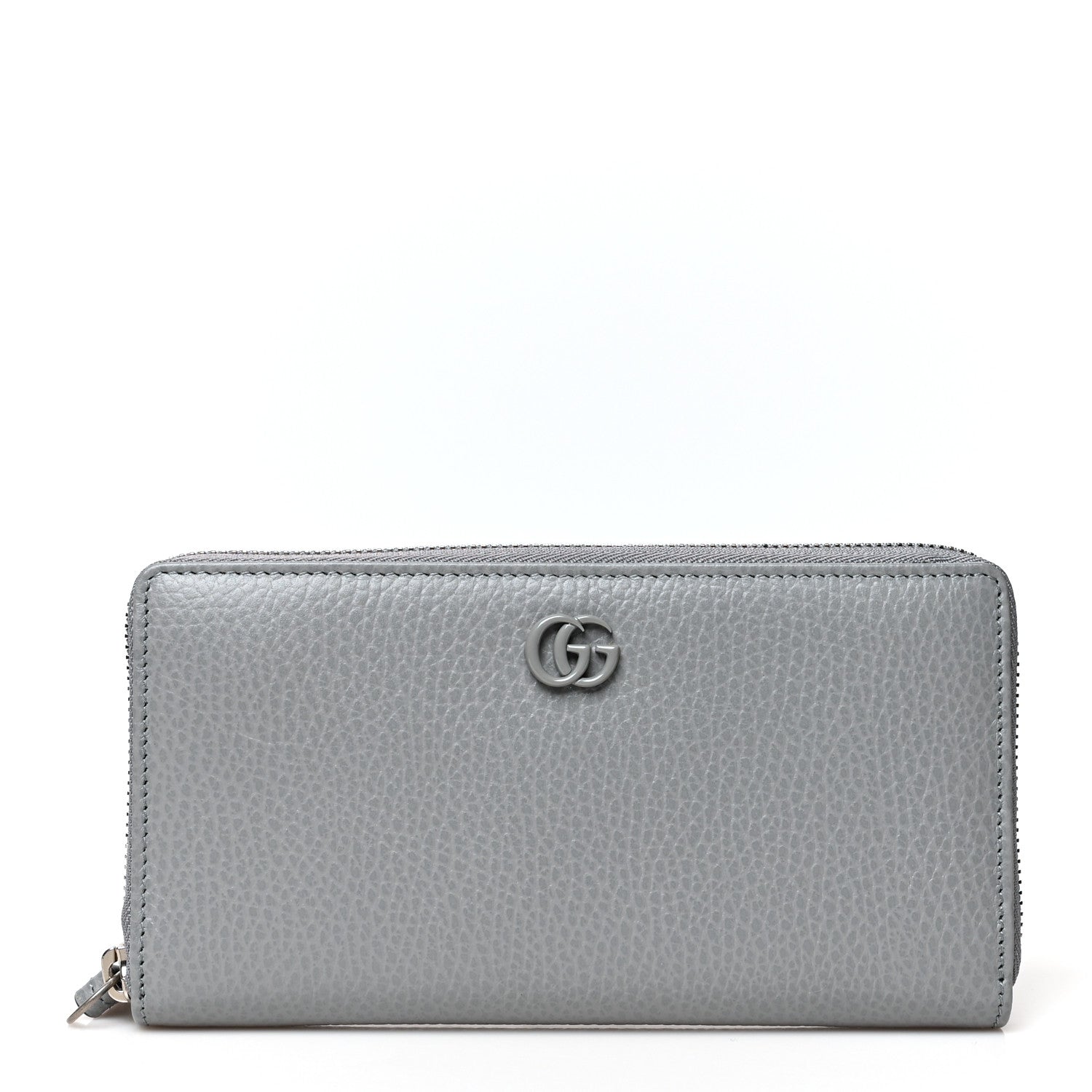 Gucci Dollar Calfskin Monochrome GG Marmont Zip Around Wallet Deep Grey 1 of 8