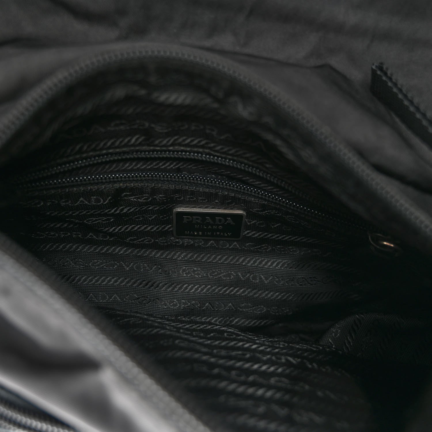 Prada Tessuto Nylon Saffiano Small Vela Messenger Black 7 of 12