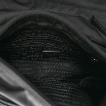Prada Tessuto Nylon Saffiano Small Vela Messenger Black 7 of 12