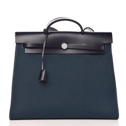 Hermes Toile Vache Hunter Herbag Zip 39 MM Bleu Nuit Bleu Ocean 3 of 12