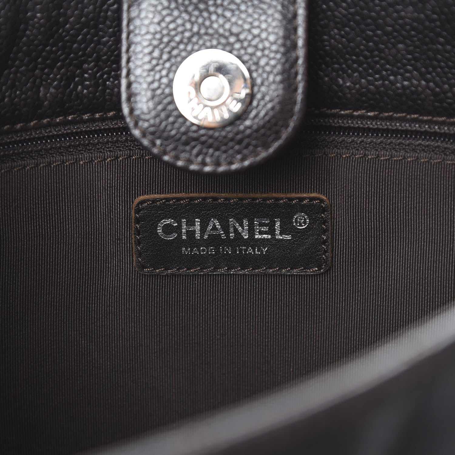 Chanel Caviar Petit Shopping Tote PST Dark Brown 5 of 15