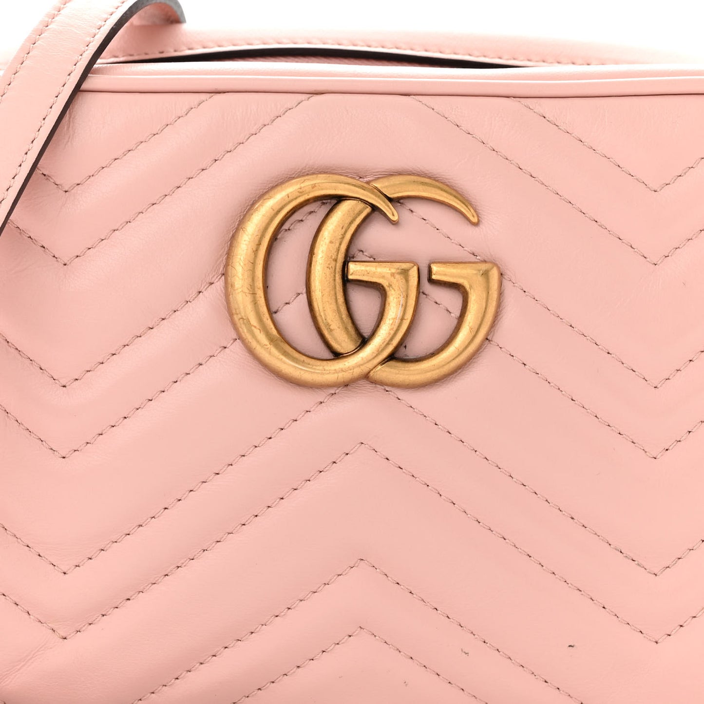 Calfskin Matelasse Small GG Marmont Chain Shoulder Bag Perfect Pink