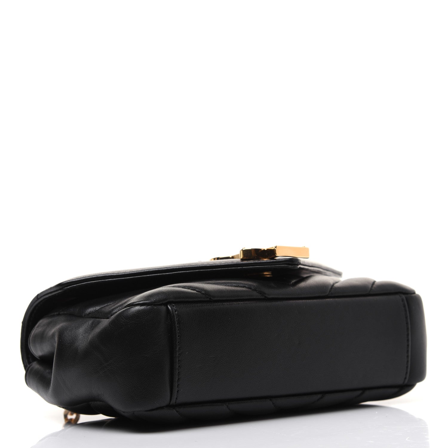 Saint Laurent Sheepskin Matelasse Chevron Monogram Classic Baby Chain Bag Black 4 of 16