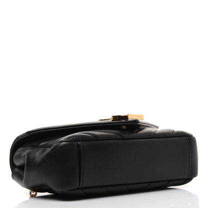 Saint Laurent Sheepskin Matelasse Chevron Monogram Classic Baby Chain Bag Black 4 of 16