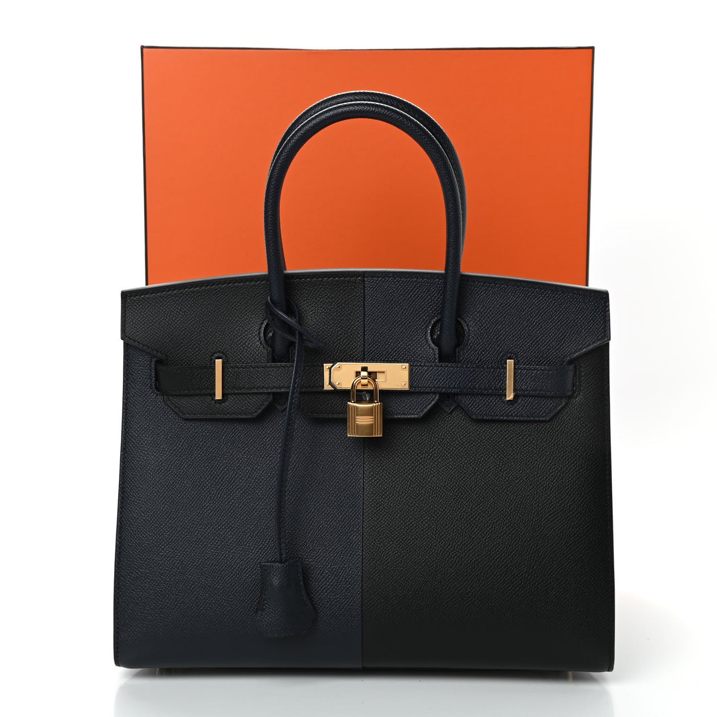 Epsom Casaque Birkin Sellier 30 Bleu Indigo Black Bleu Frida
