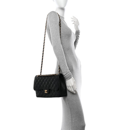 Chanel Caviar Quilted Jumbo Double Flap Black 2 of 11