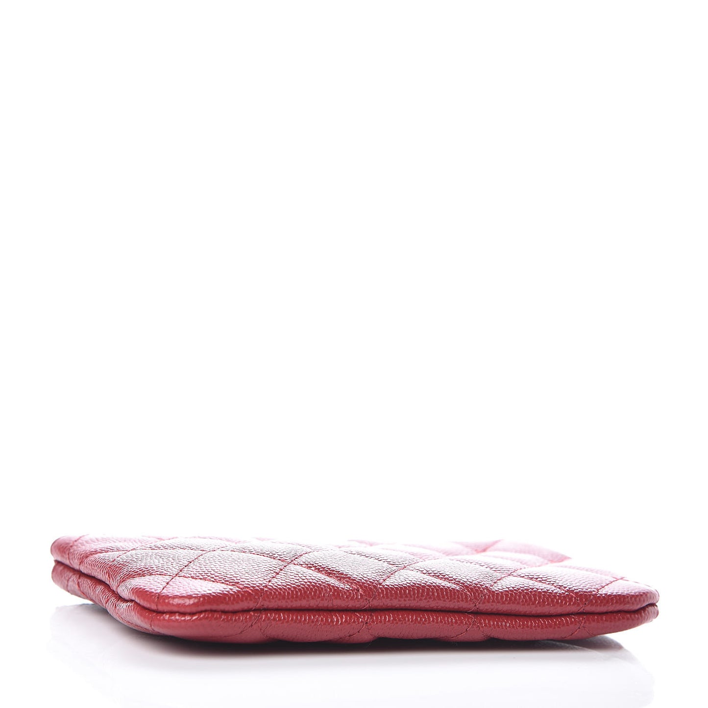 Caviar Quilted Small Cosmetic Case Dark Red