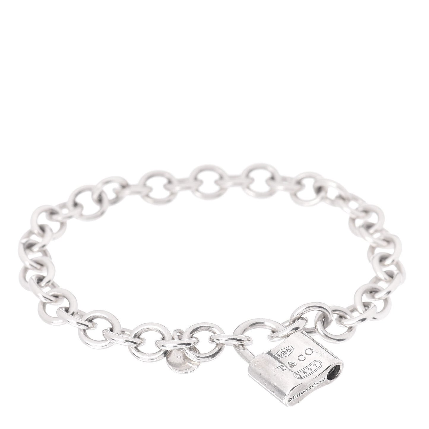 Sterling Silver 1837 Lock Charm Bracelet