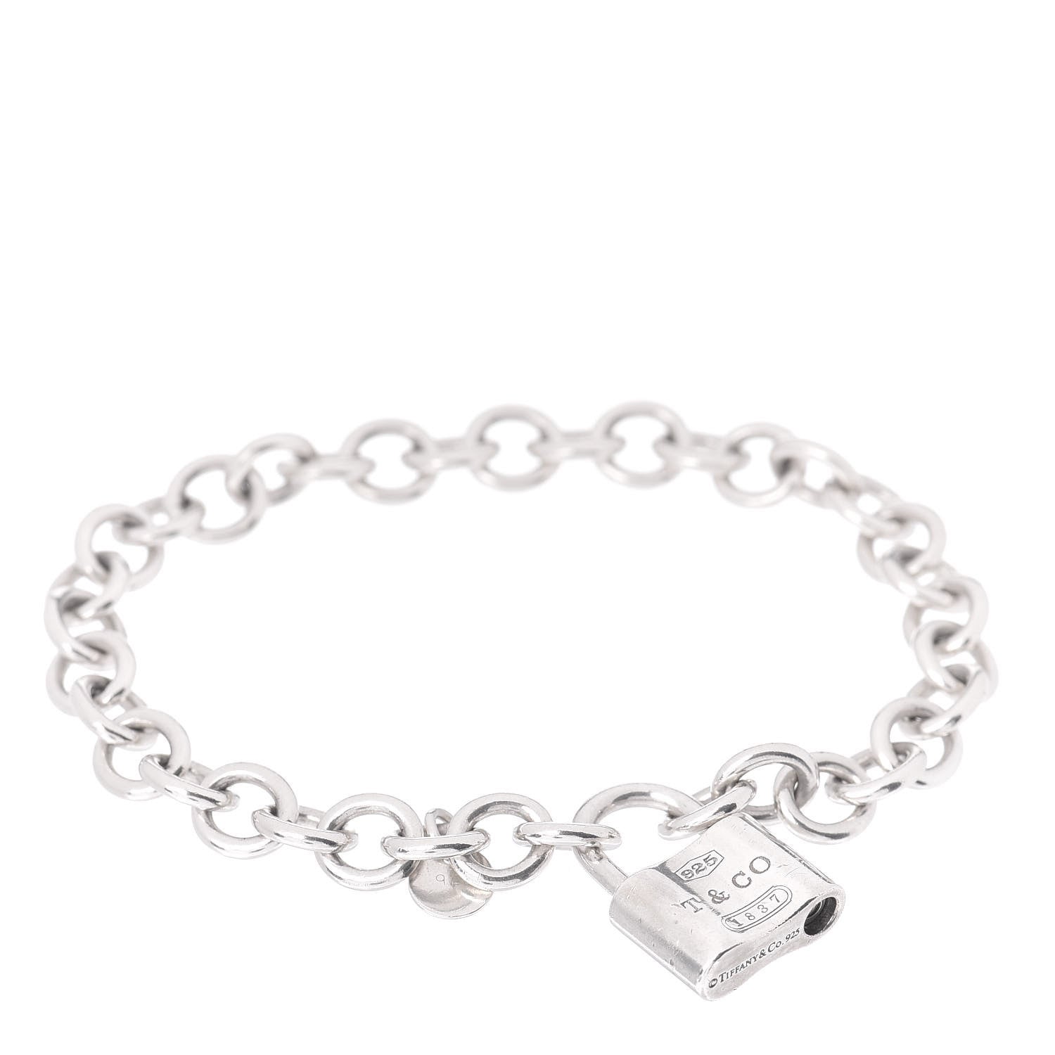 Tiffany Sterling Silver 1837 Lock Charm Bracelet 1 of 4