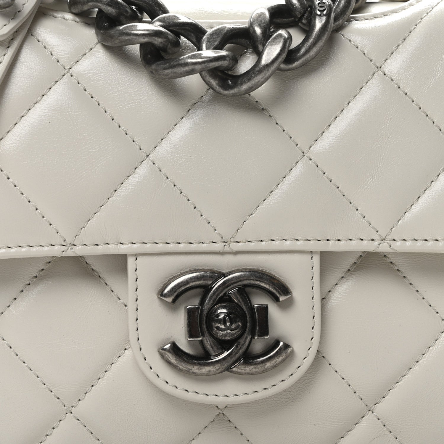 Chanel Glazed Calfskin Medium Perfect Edge Flap White 8 of 10