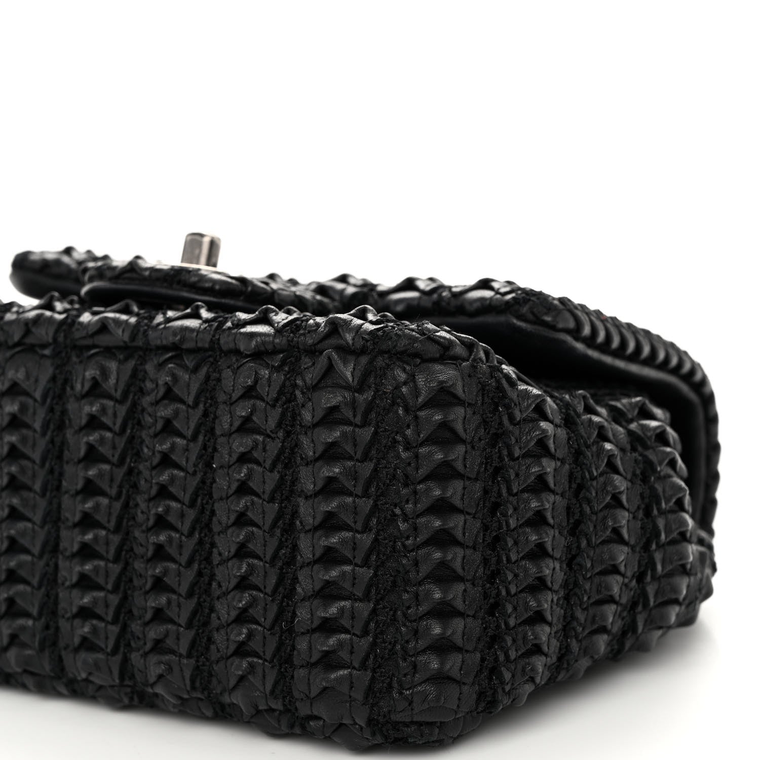 Chanel Lambskin Crochet Embroidered Small Flap Black 10 of 11