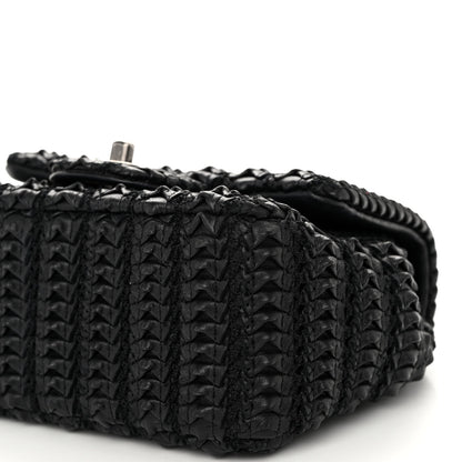 Chanel Lambskin Crochet Embroidered Small Flap Black 10 of 11