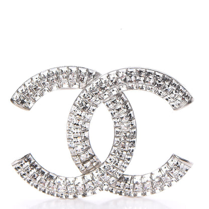Chanel Baguette Crystal CC Brooch Silver 1 of 4