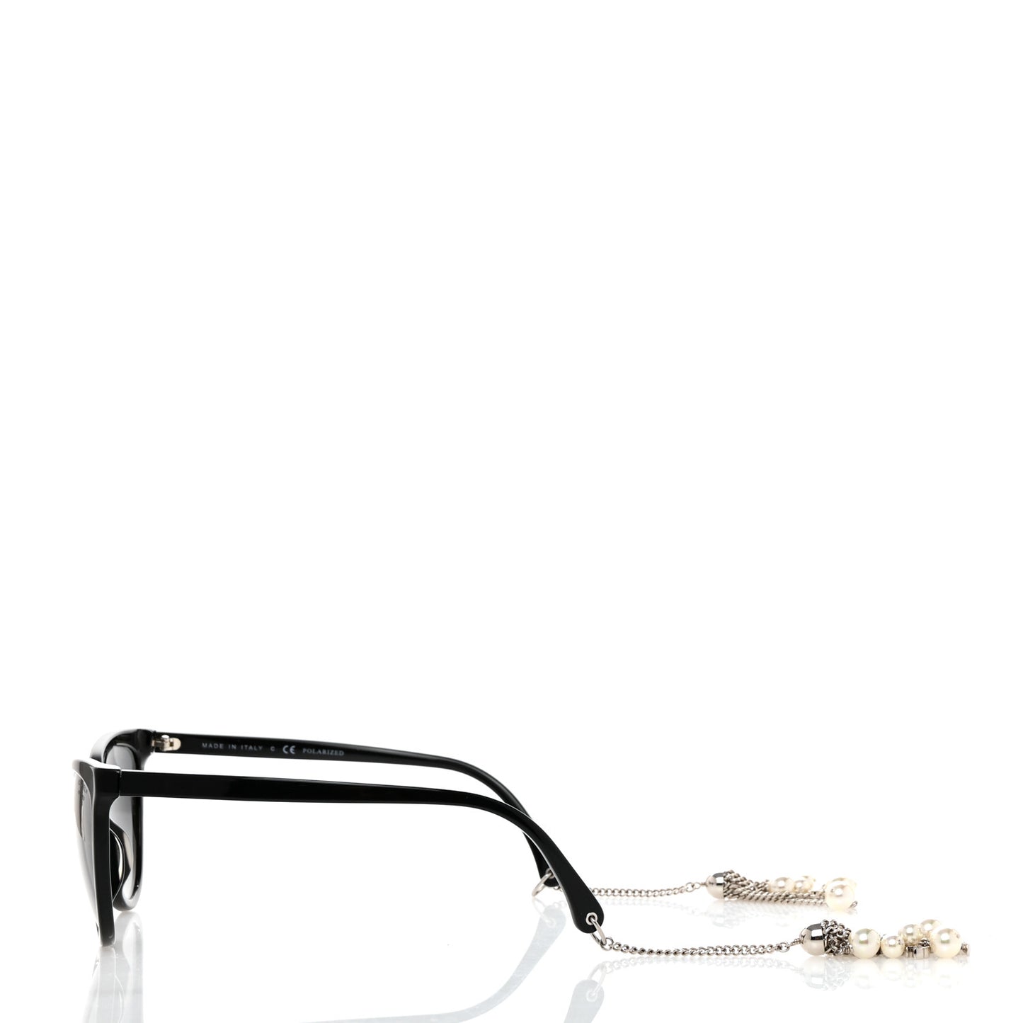 Acetate Polarized Fantasy Pearl Cat Eye Sunglasses 5341-H-A Black