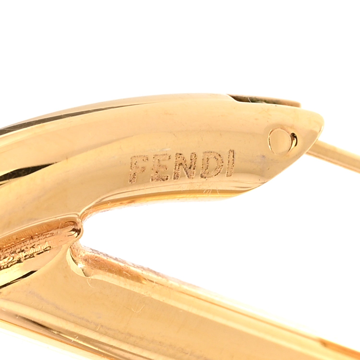 Fendi Metal FF Hoop Earrings Gold Silver 3 of 5