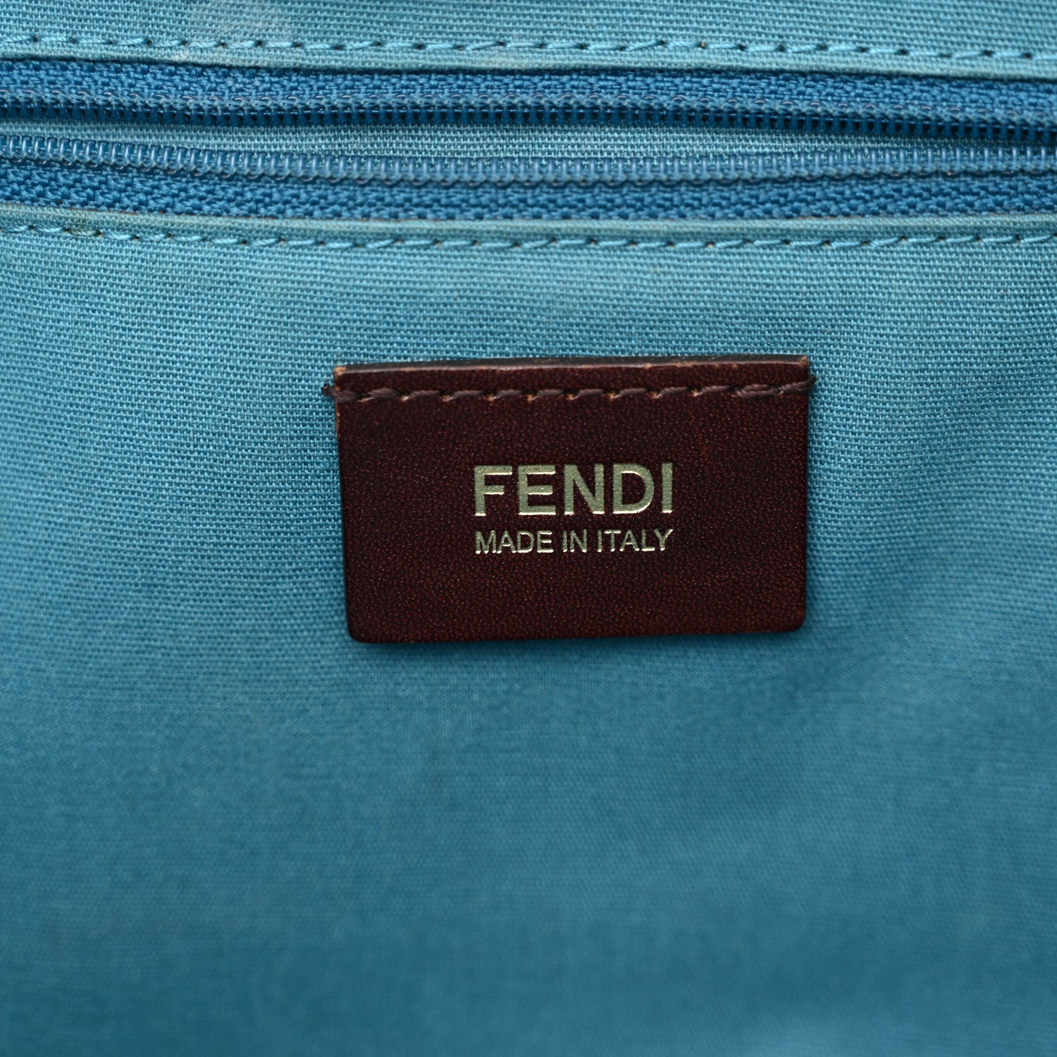 Fendi Zucca Spalmati Perforated Medium Roll Tote Tobacco Pavone 6 of 16
