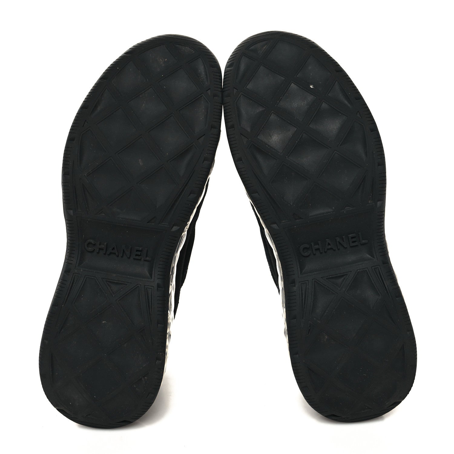 Chanel Suede Calfskin Velvet Grosgrain CC Sneakers 36.5 Black 5 of 8