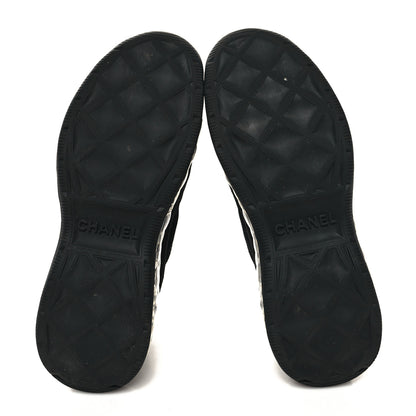 Chanel Suede Calfskin Velvet Grosgrain CC Sneakers 36.5 Black 5 of 8