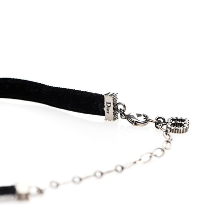Christian Dior Velvet Crystal J’Adior Choker Necklace Black 4 of 4
