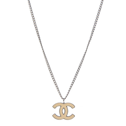 Chanel Enamel CC Pendant Necklace Beige 1 of 6