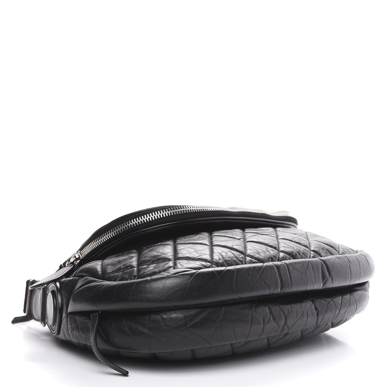 Chanel Aged Calfskin Quilted Expandable Messenger Black 3 of 9