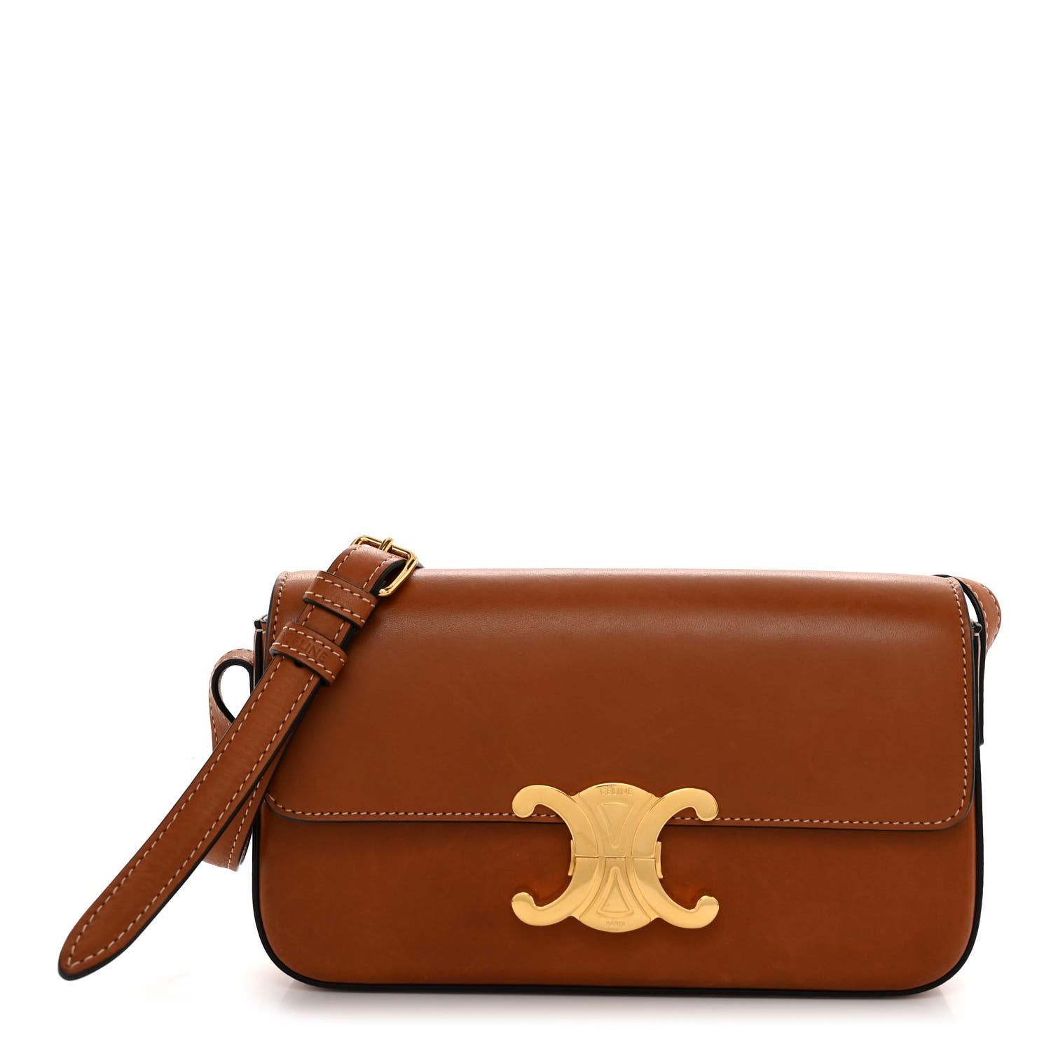 Celine Natural Calfskin Triomphe Shoulder Bag Tan 1 of 10