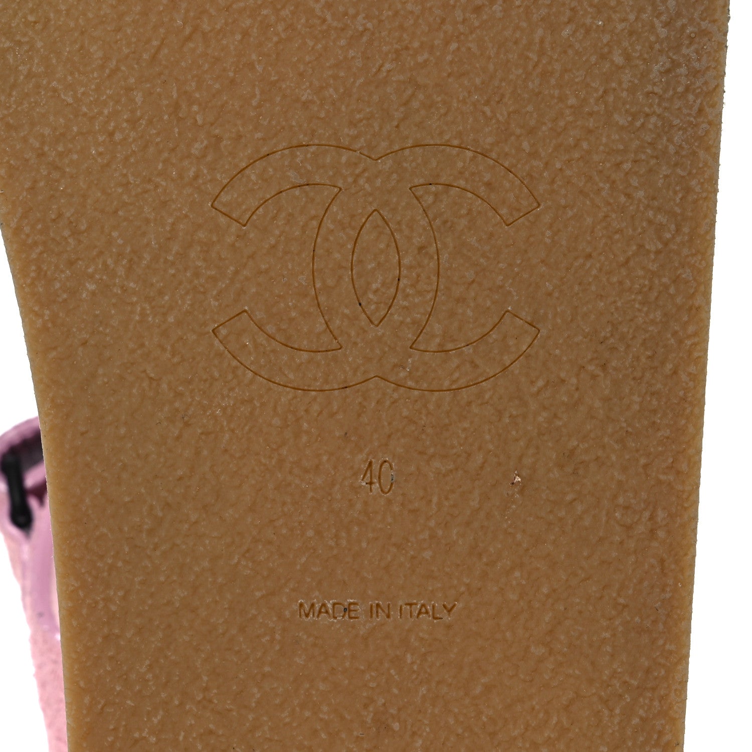 Chanel Suede Calfskin Velcro Flat Sandals 40 Light Pink 6 of 9