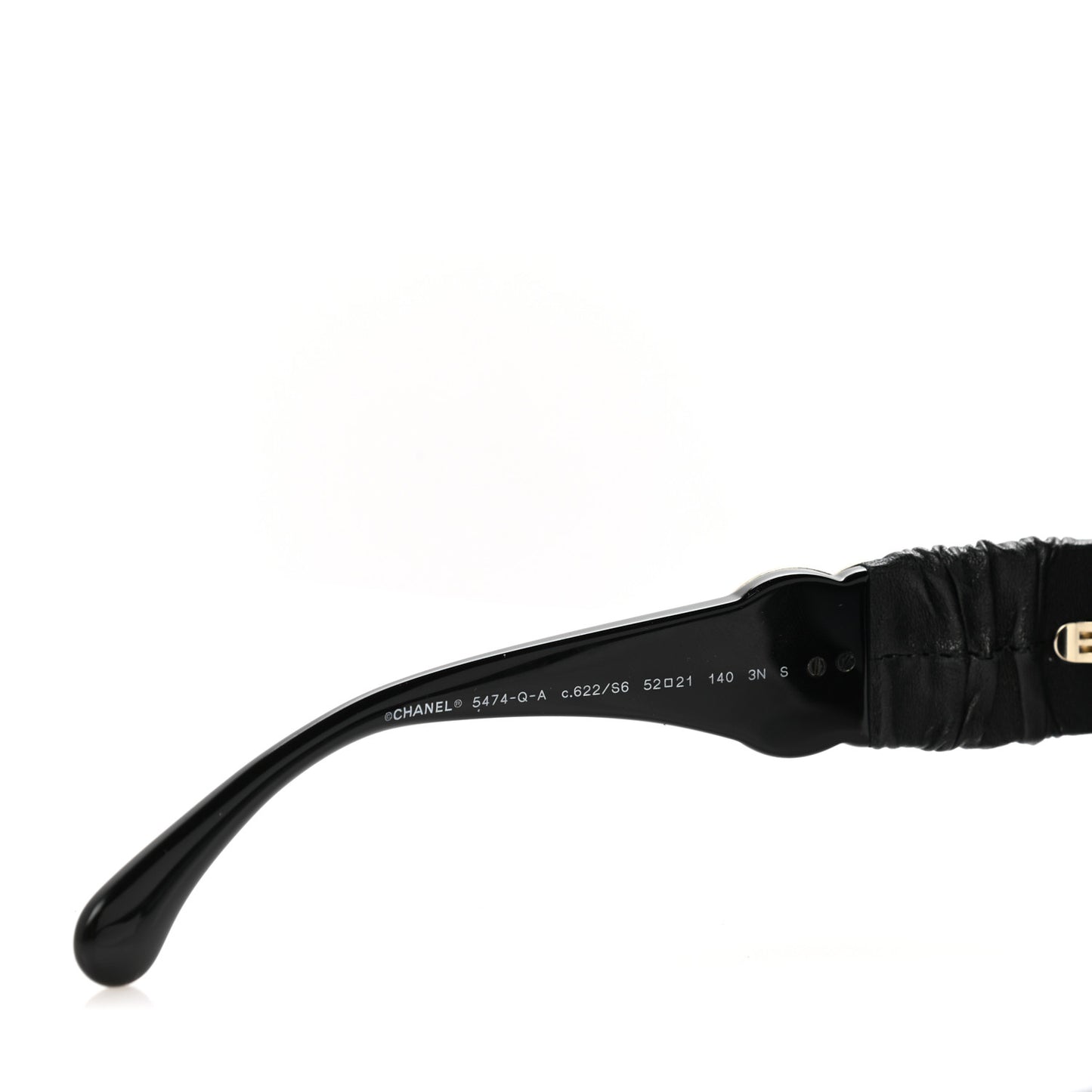 Acetate Calfskin Square Sunglasses 5474-Q-A Black