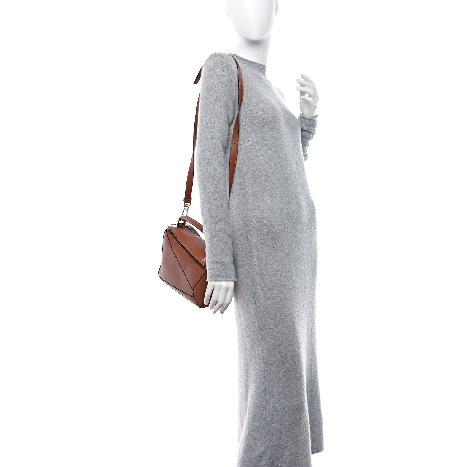 Loewe Grained Calfskin Small Puzzle Bag Tan 2 of 8