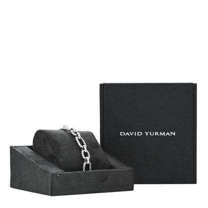David Yurman Sterling Silver Blue Sapphire 9.5mm Cushion Link Bracelet 4 of 4