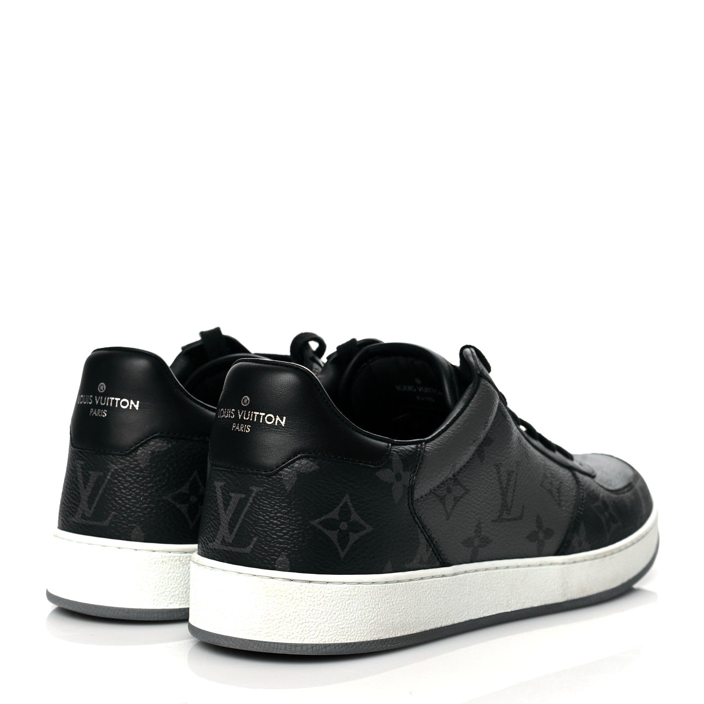 Reverse Monogram Eclipse Mens Rivoli Sneakers 8 Black