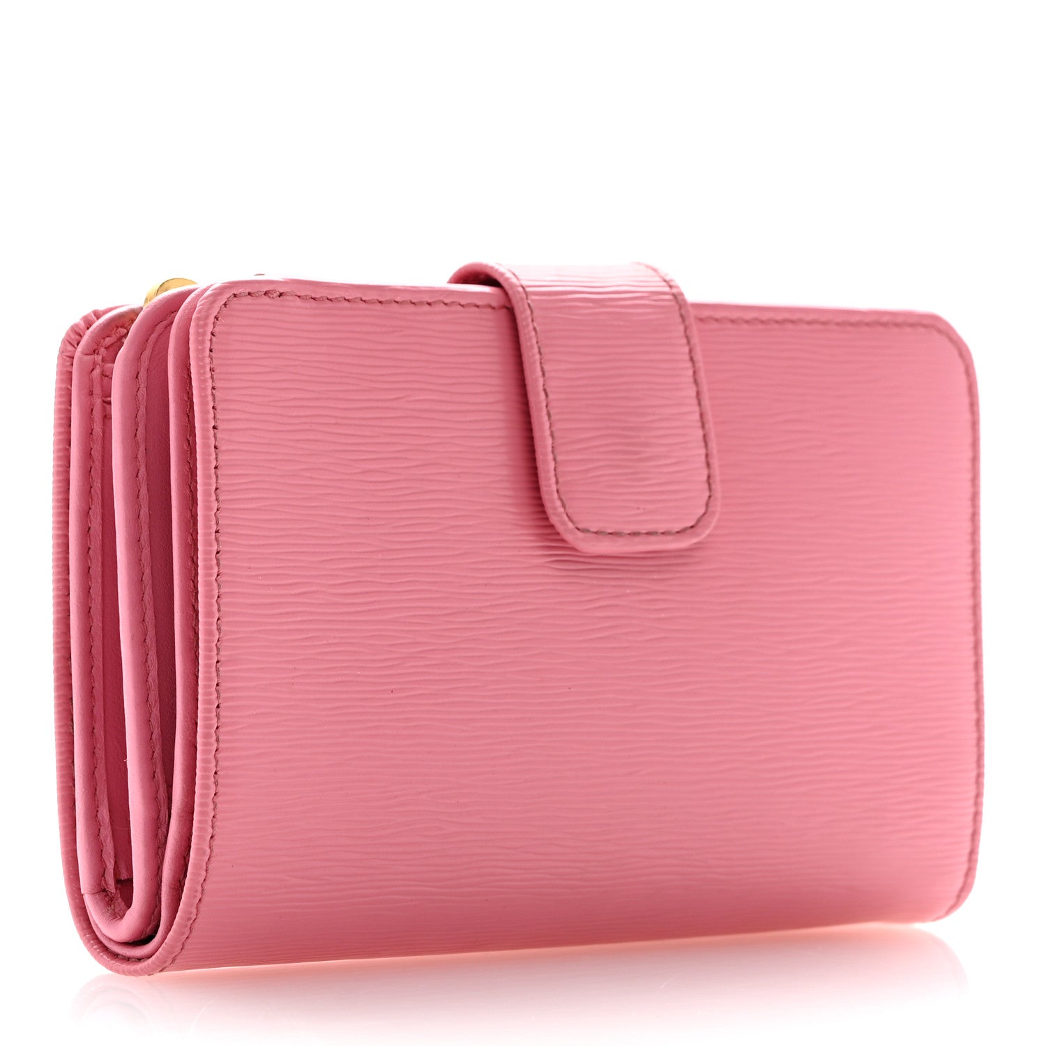 Prada Vitello Move Metal Compact Wallet Geranio 3 of 9