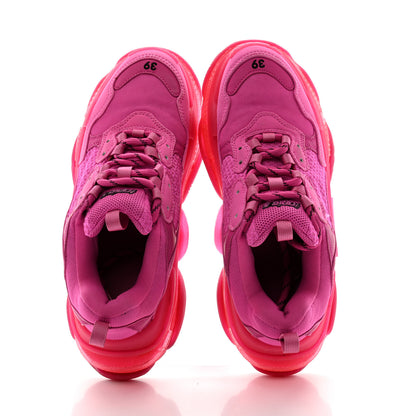 Balenciaga Fabric Mesh Clear Sole Fluo Womens Triple S Sneakers 39 Pink 2 of 11