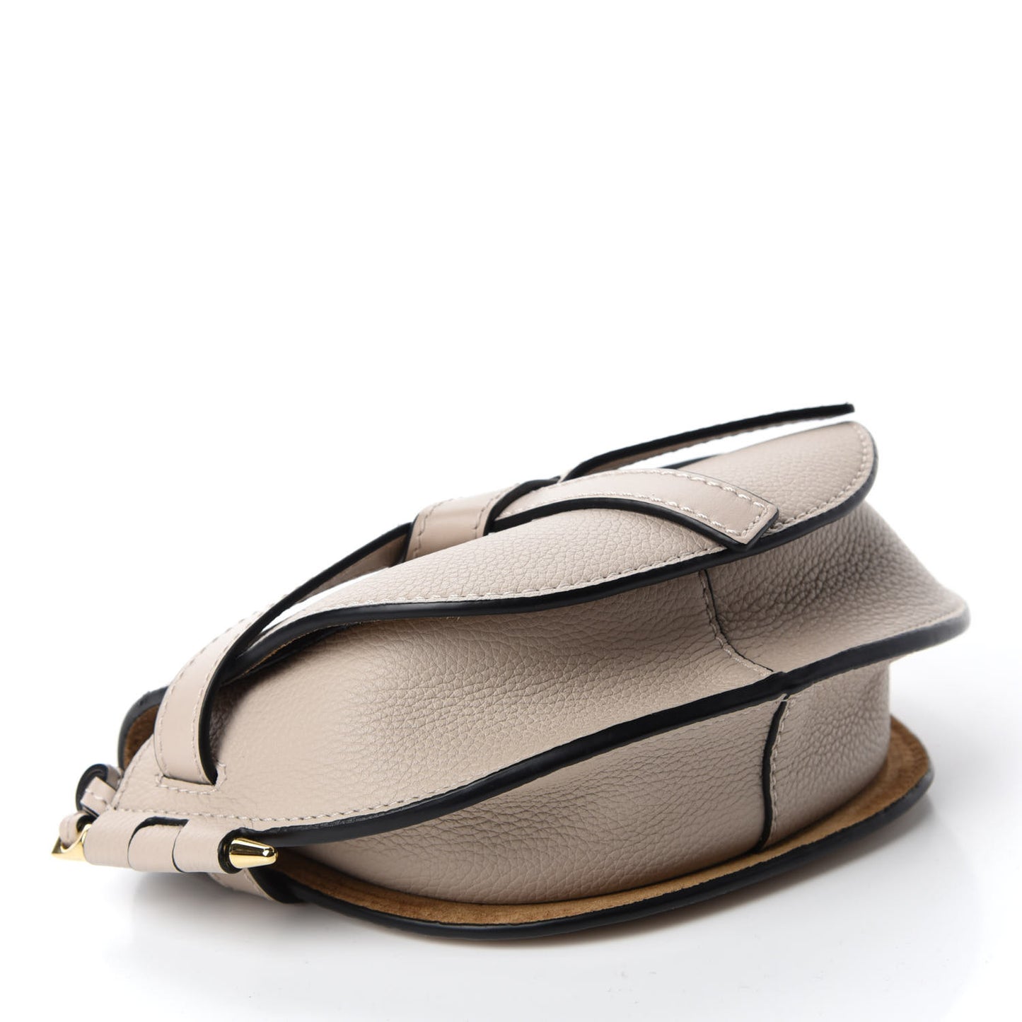 Grained Calfskin Mini Gate Crossbody Bag Light Oat