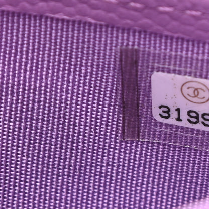 Chanel Caviar Quilted Card Holder Purple 8 of 9