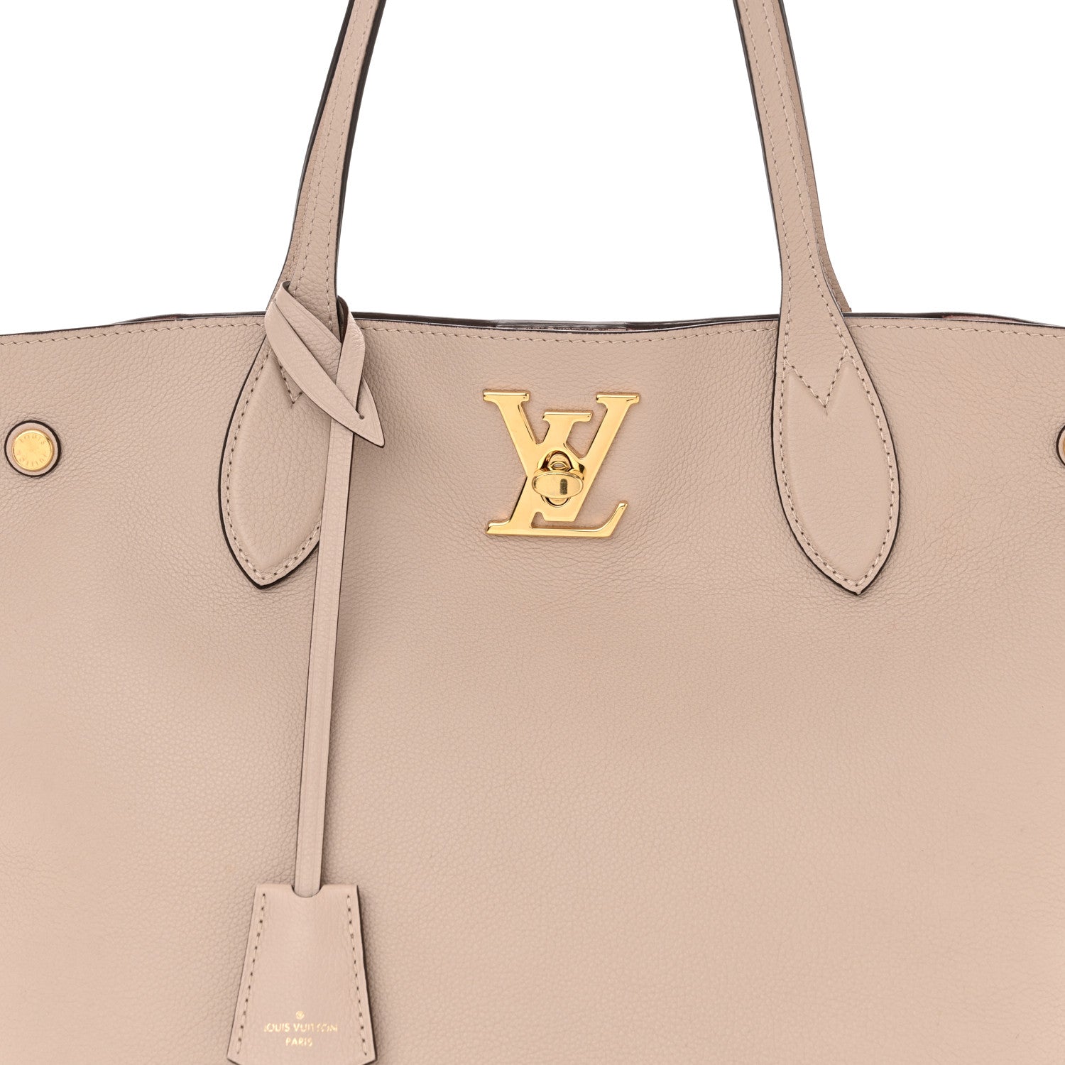 Louis Vuitton Calfskin Lockme Go Tote Greige 7 of 14