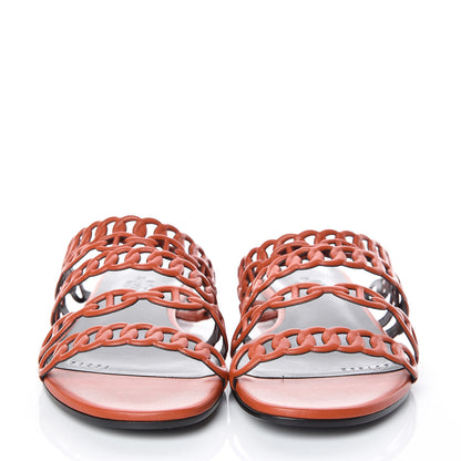 Hermes Nappa Nude Sandals 36 Orange Brulee 2 of 8