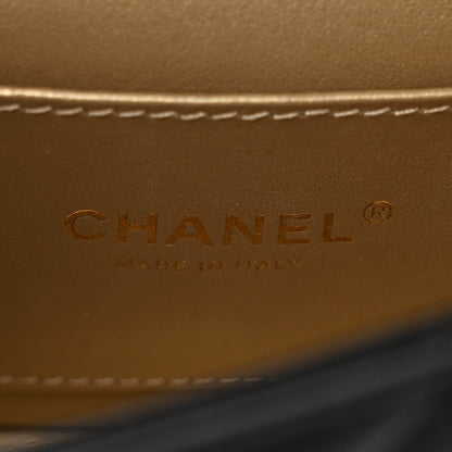 Chanel Lambskin Quilted Mini CC Crystal Logo Chain Flap Black 6 of 10
