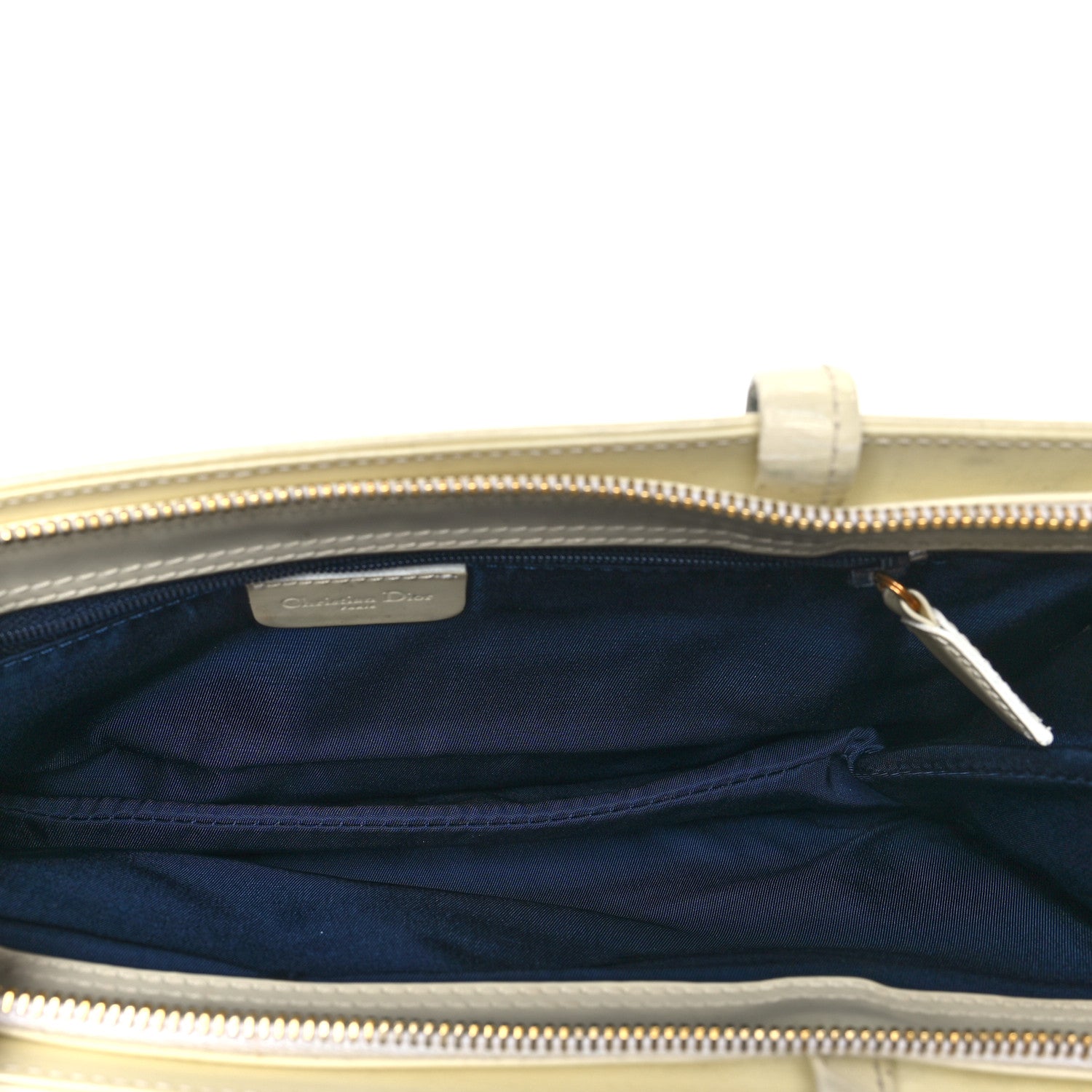 Christian Dior Denim Patent Diorella Rectangular Bag Blue 5 of 14