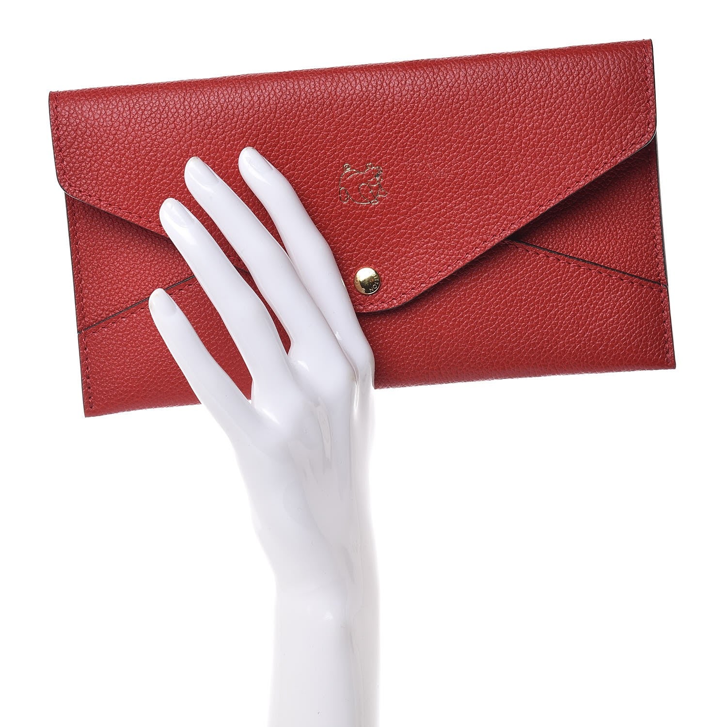 Louis Vuitton Veau Cachemire Chinese New Year Pig Envelope Pouch Red 2 of 9