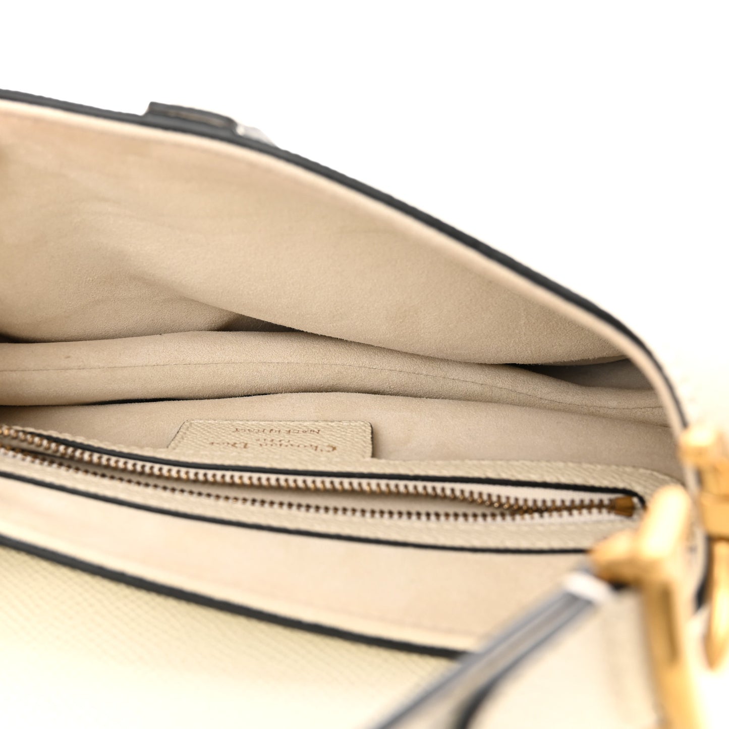 Grained Calfskin Saddle Bag White