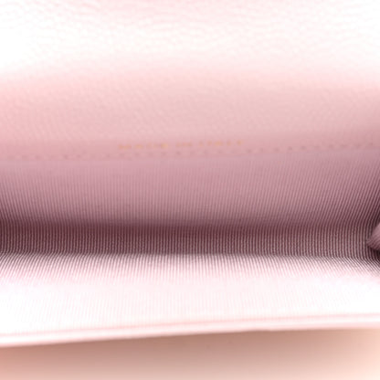 Chanel Caviar Quilted Flap Card Holder Wallet Light Pink 5 of 7