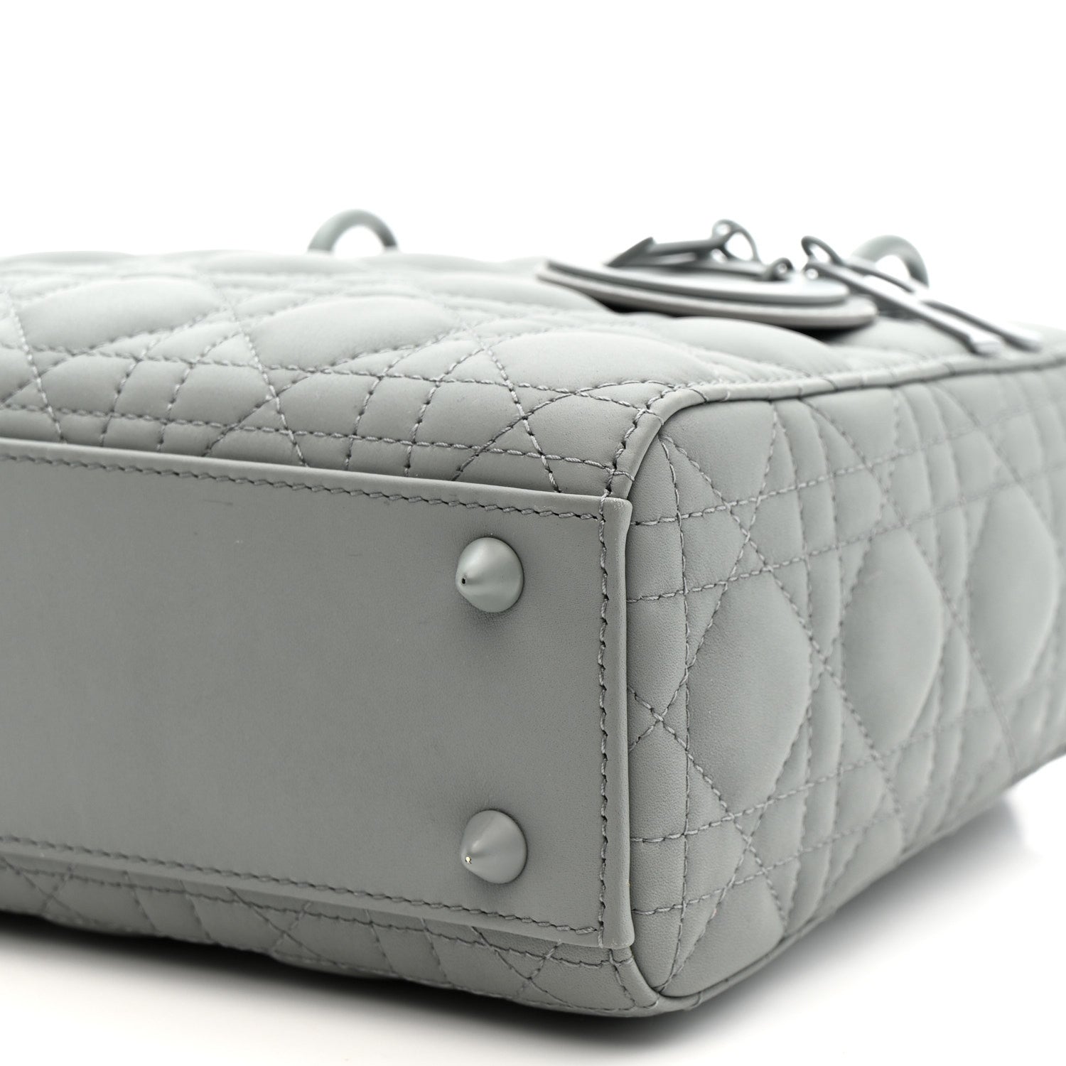 Christian Dior Ultra Matte Calfskin Cannage Small My ABCDior Lady Dior Gray 10 of 14