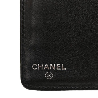 Chanel Lambskin Camellia Embossed Yen Wallet Black 6 of 10