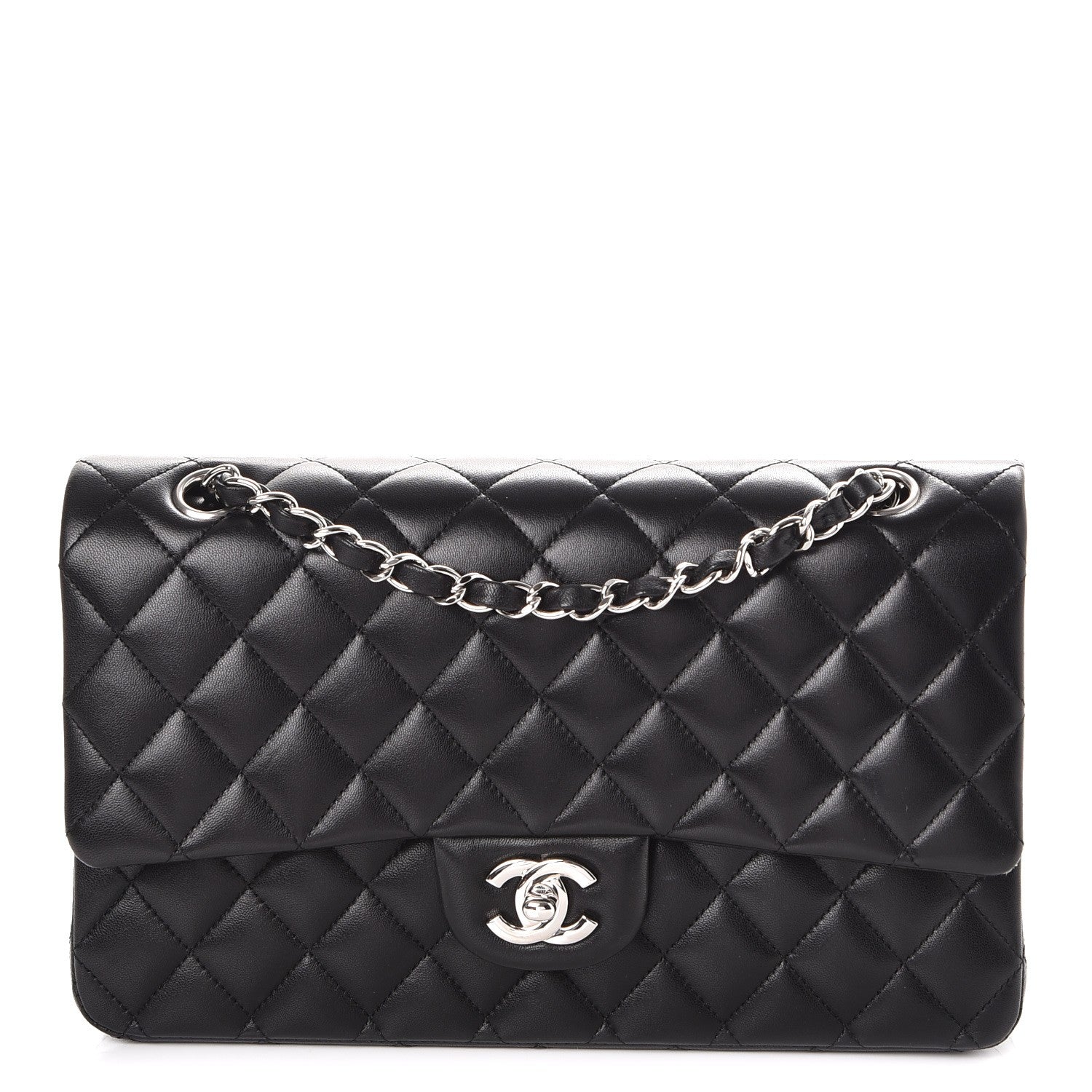 Chanel Lambskin Quilted Medium Double Flap Black 1 of 9