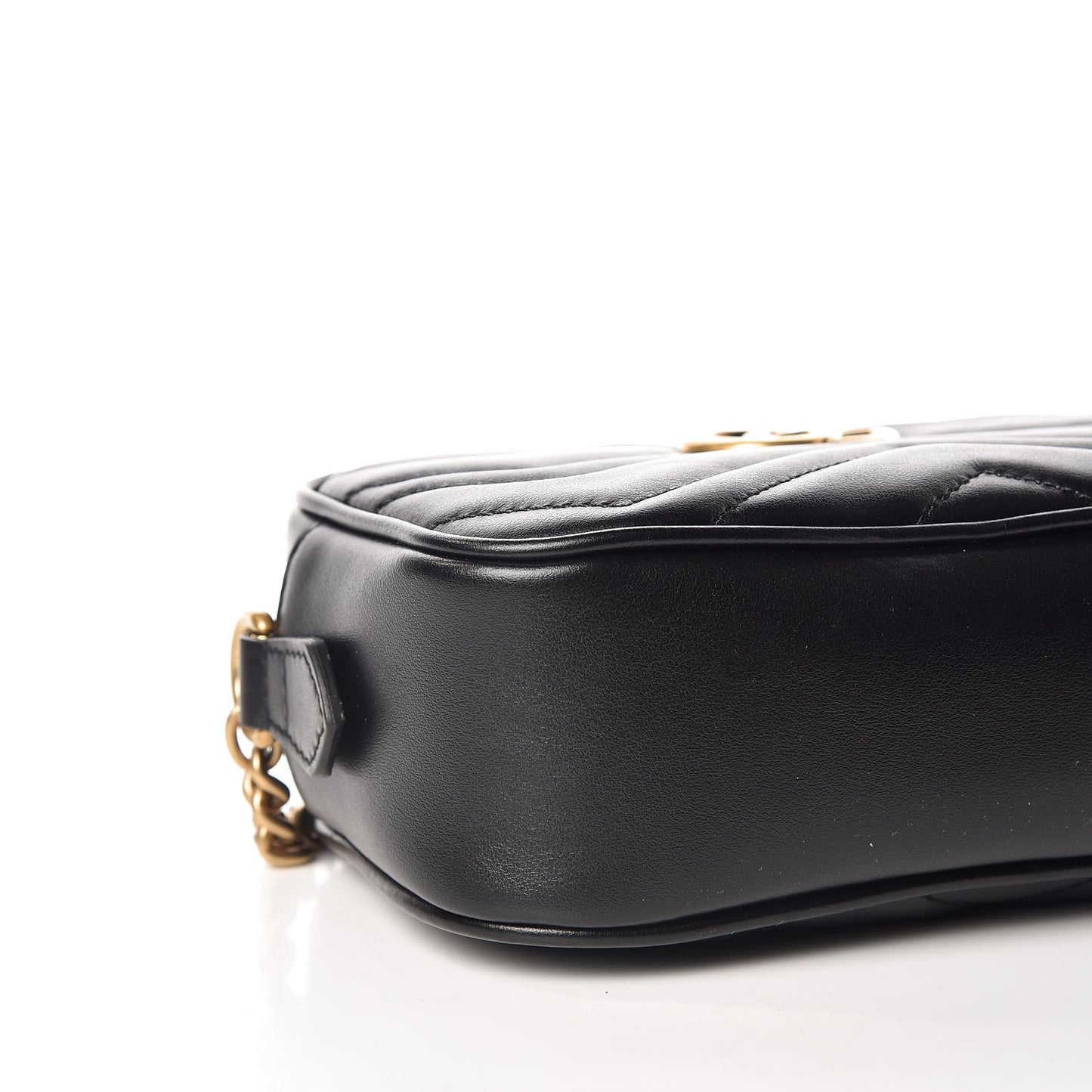 Calfskin Matelasse Mini GG Marmont Chain Shoulder Bag Black