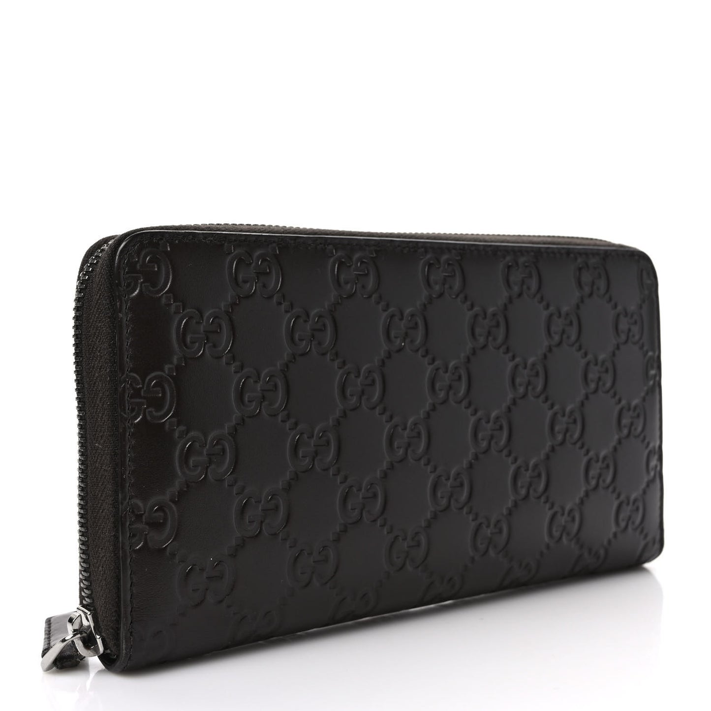 Guccissima Signature Zip Around Organizer Wallet Black